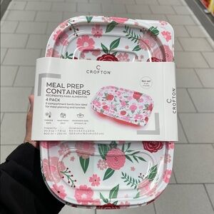 Crofton Pink Flower Meal Prep Containers 8 Pack Valentine’s Day Limited Edition